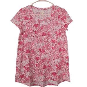 Lilly Pulitzer Pink White Animal Print Short Sleeve Top Size XS